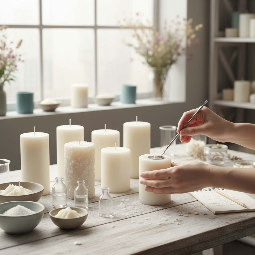 Processo de fabricação de velas artesanais, com foco em solução de frosting.